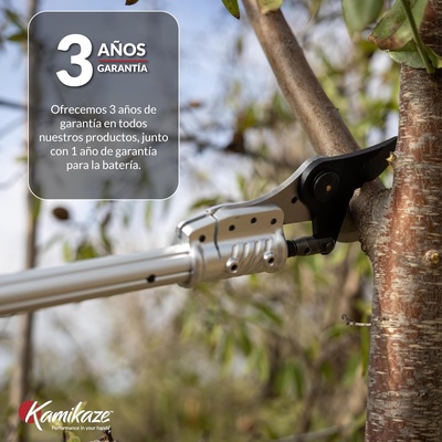 Tijera de Poda El�ctrica Kamikaze KV215: P�rtiga 215cm, Corte �40mm + 2 Bater�as Litio